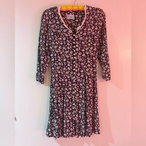 90s true vintage button down mini floral dress